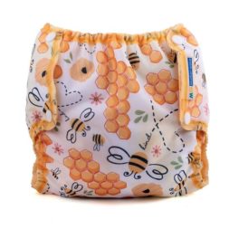 Motherease Snap Diaper Cover- Bee Kind